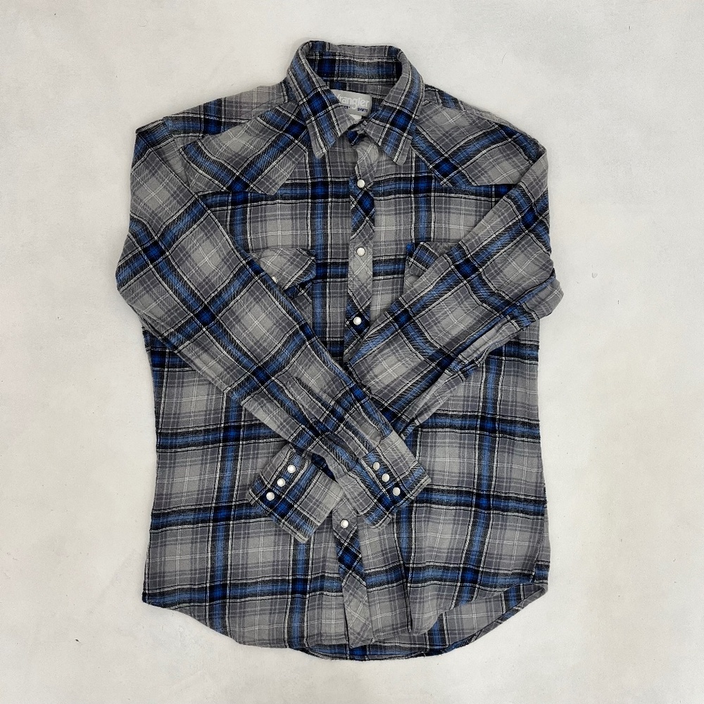 Vintage Wrangler Mens Wrancher Shirt Multicolor Plaid Western Snap Pockets‎
